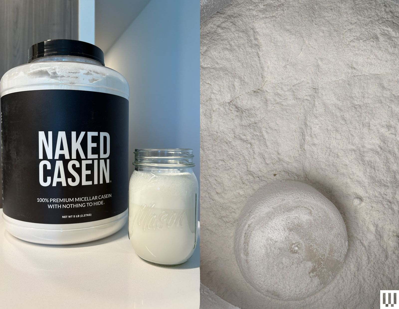 Best Protein Powders Naked Casein brand in cup and powder form