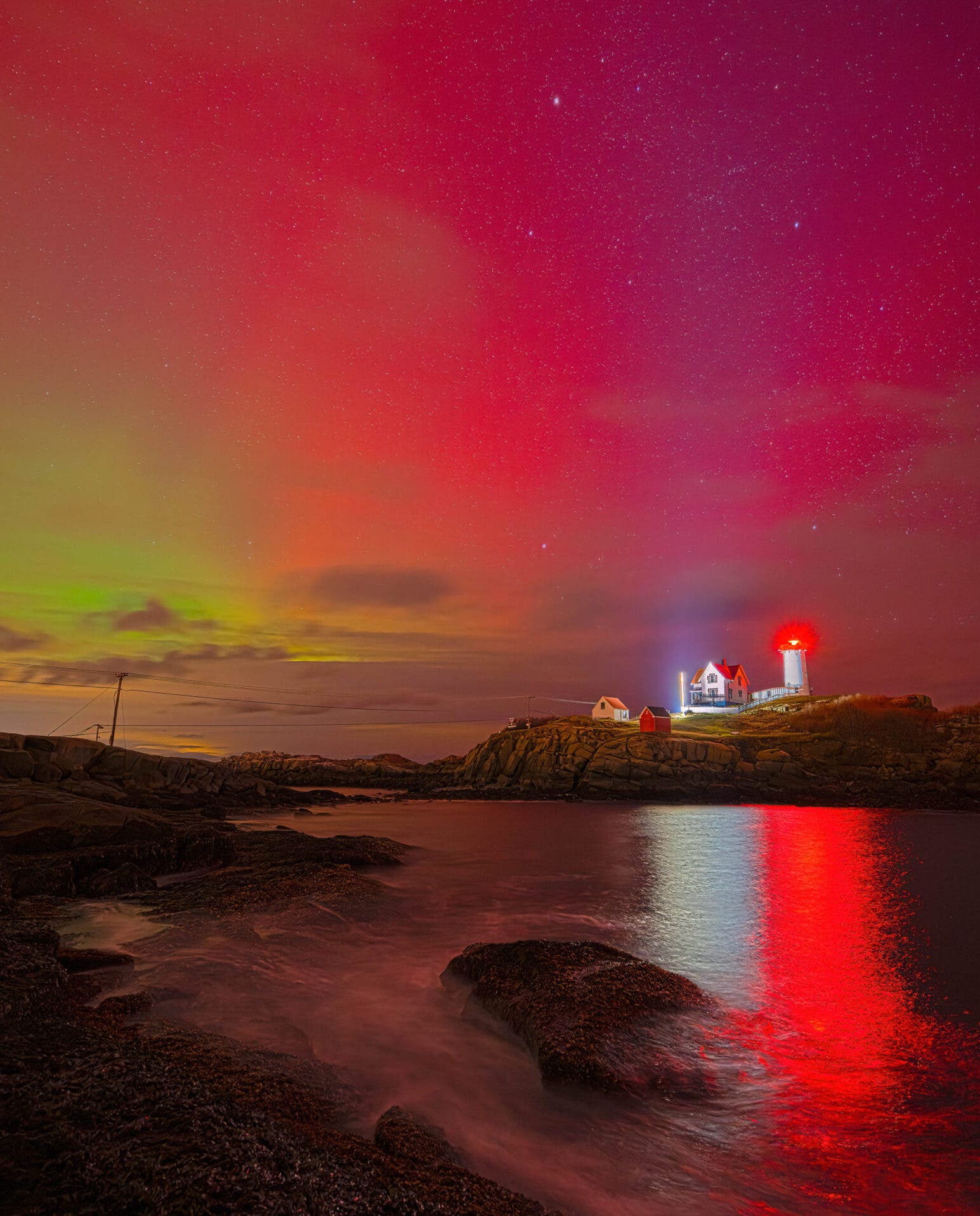 Nubble Lighthouse Maine Northern Lights 