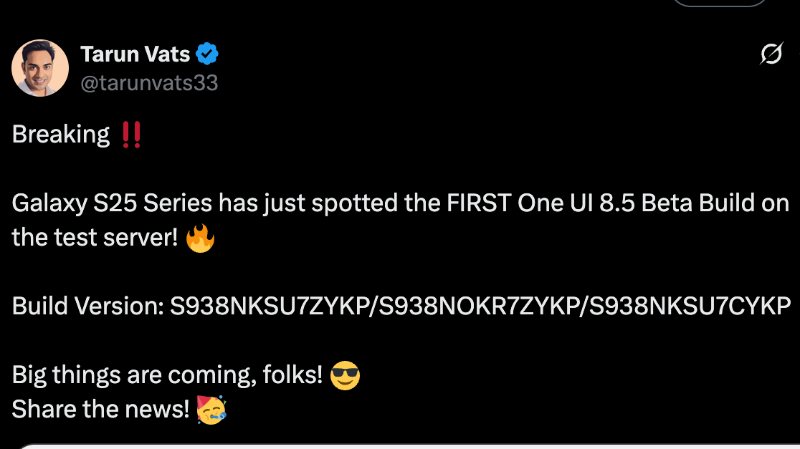 One UI 8 5 beta build