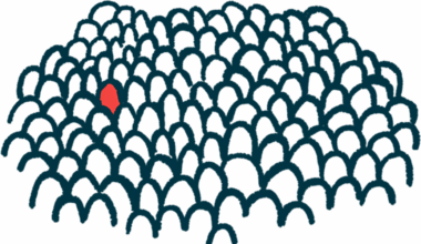 An illustration of a large faceless crowd with one figure shaded in.