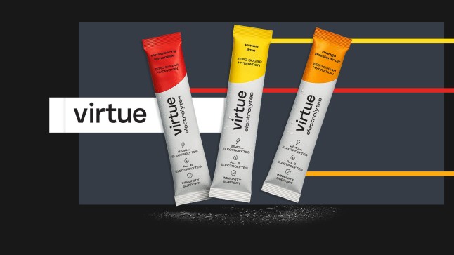 Virtue electrolytes on a striped background