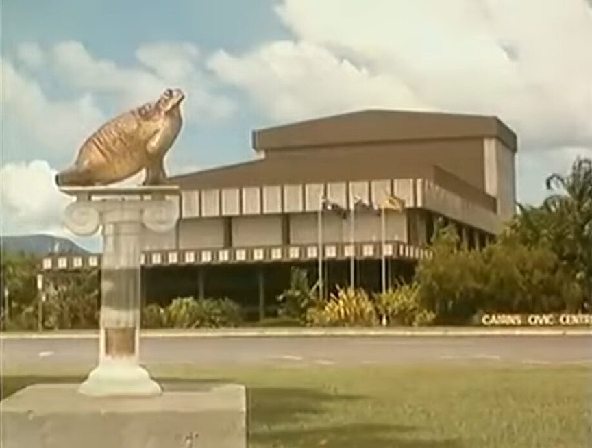 Large statue of a cane toad
