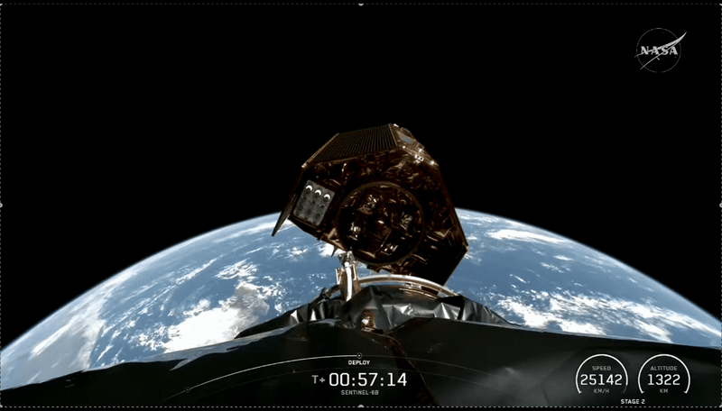 Sentinel-6B separates from rocket