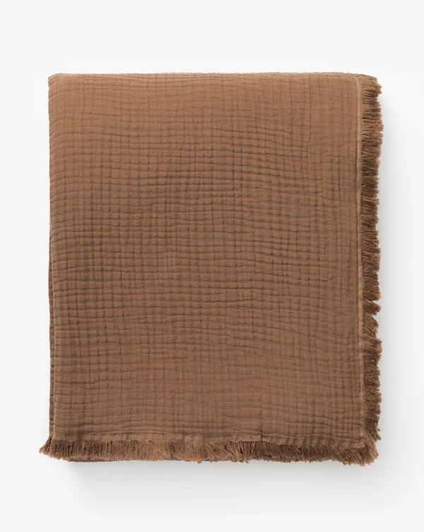 Brown waffle throw