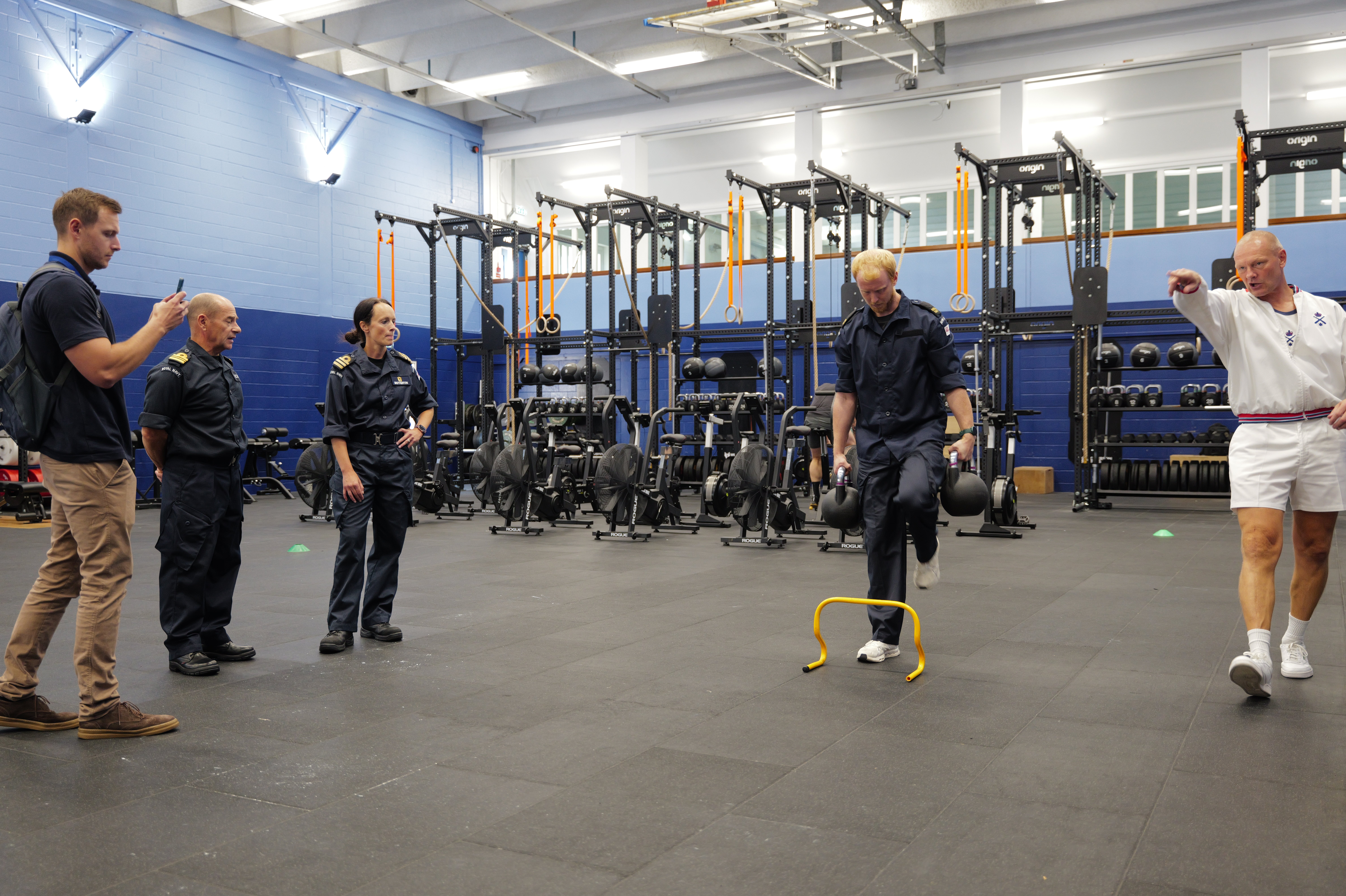There was a hurdle halfway through each of the four 15m lengths in the kettlebell carry