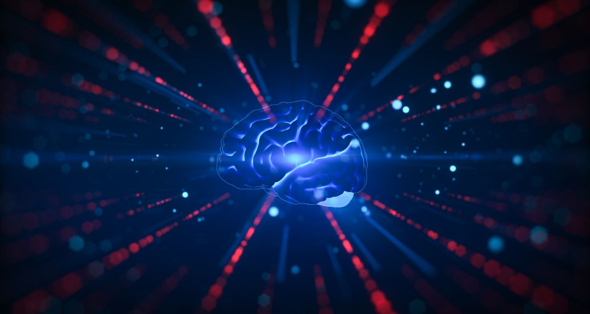 an illustration of a brain in a futuristic, digital style