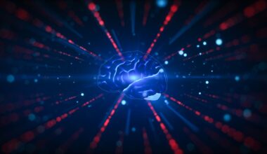 an illustration of a brain in a futuristic, digital style