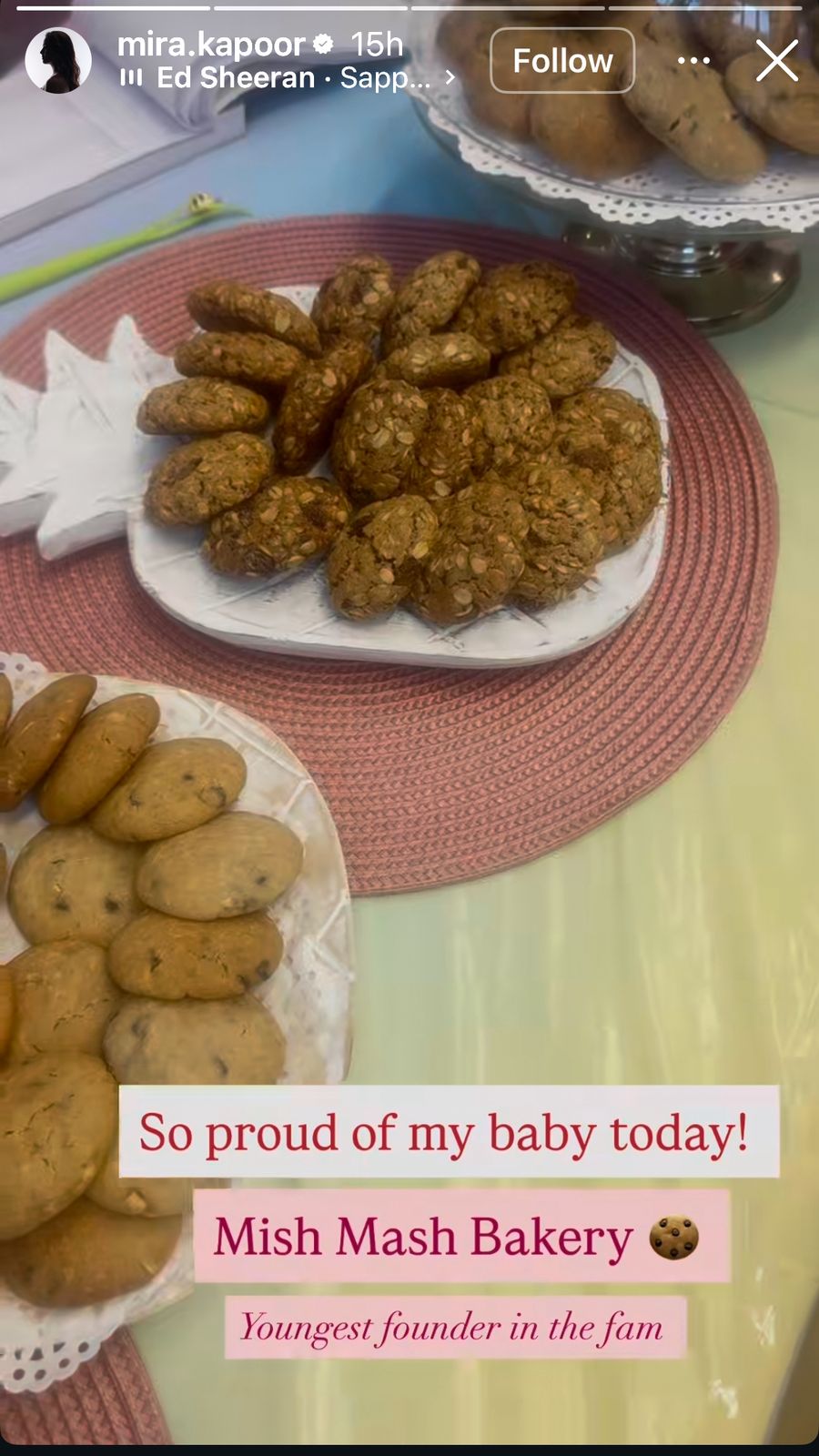 A screenshot of Mira Rajput's Instagram Story.