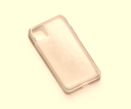 Yellowed phone case.