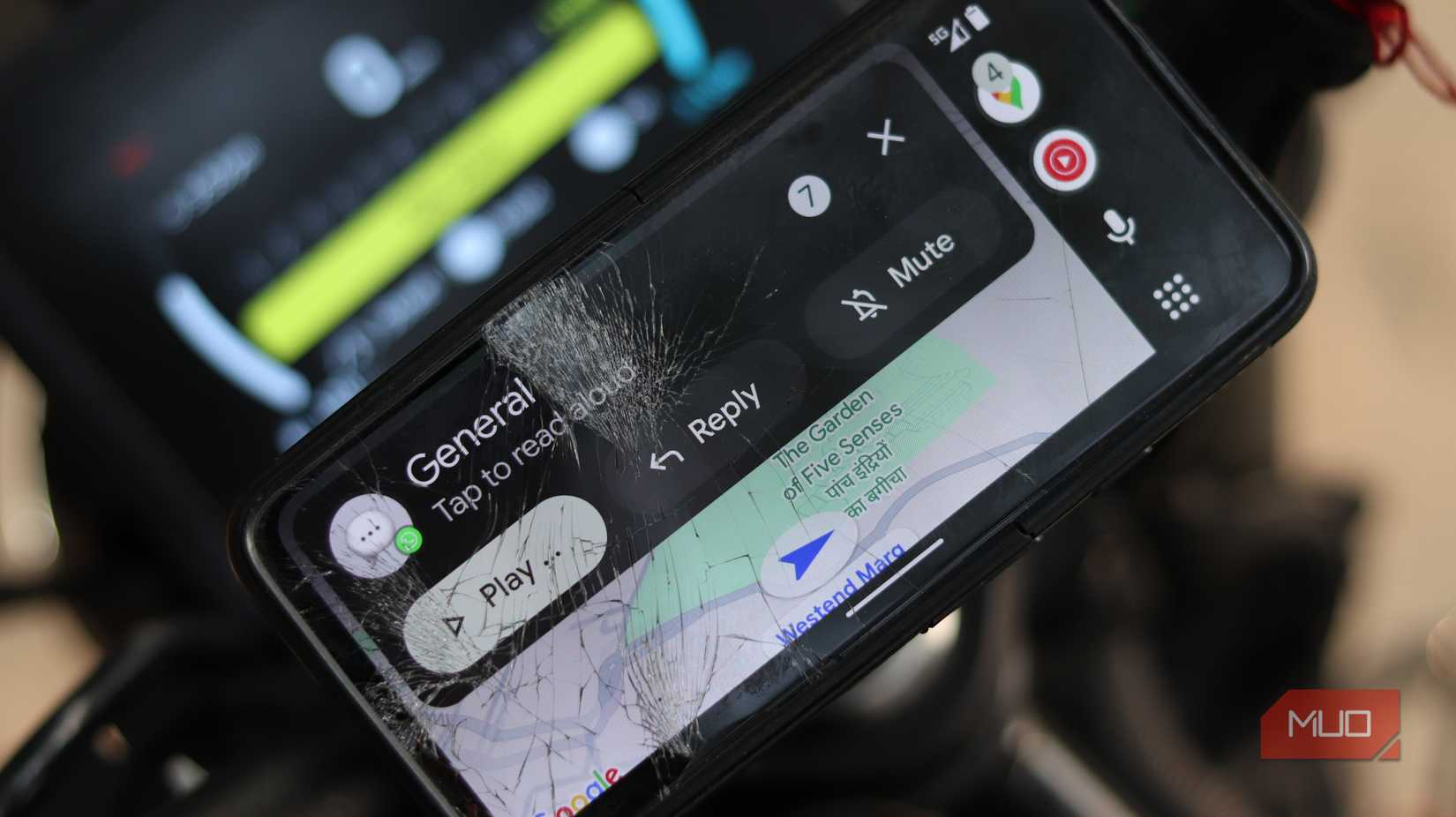 Android auto on Pixel 4a showing notification.