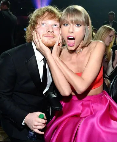  Kevin Mazur/WireImage Ed Sheeran and Taylor Swift in 2016
