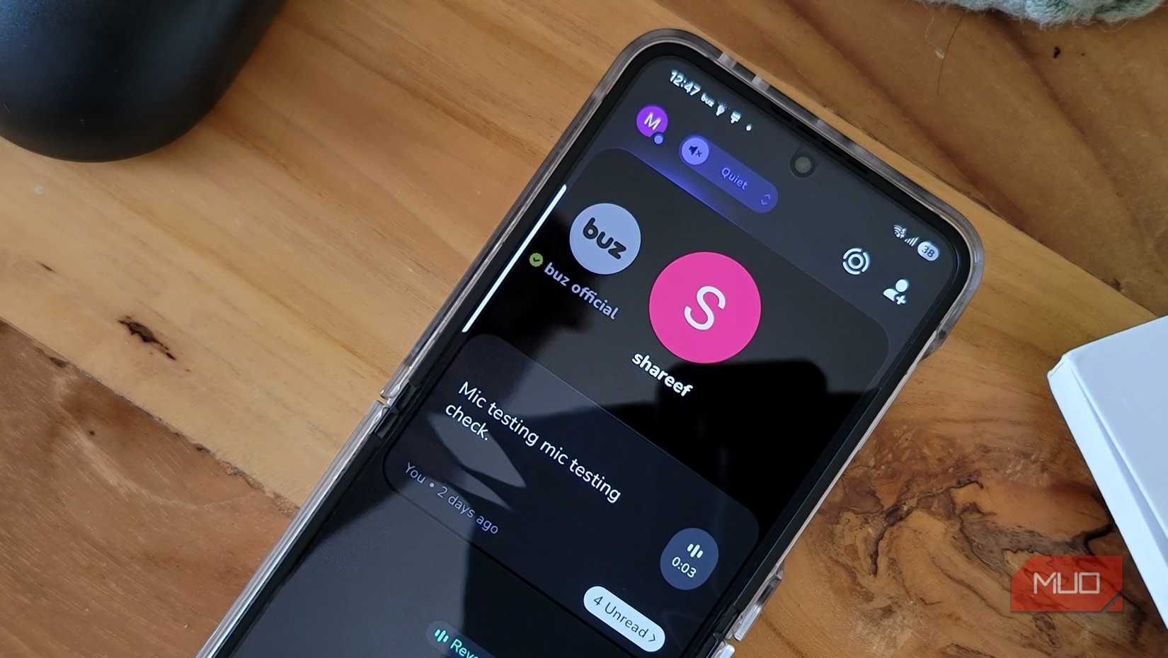 Buz voice connect app open in Samsung Galazxy Z Flip 6