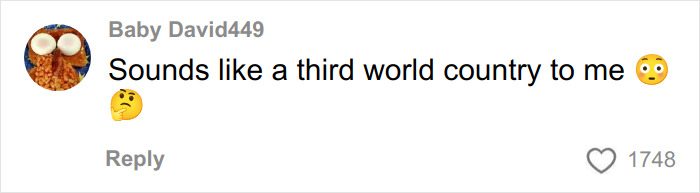 Comment by Baby David449 expressing shock and comparing paying for ambulance rides to conditions in a third world country.