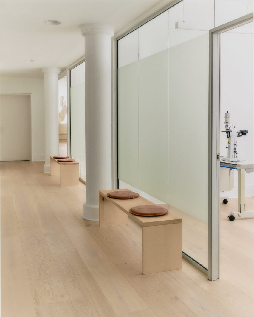 Benches in Copenhagen Eye Institute by Standard Practice