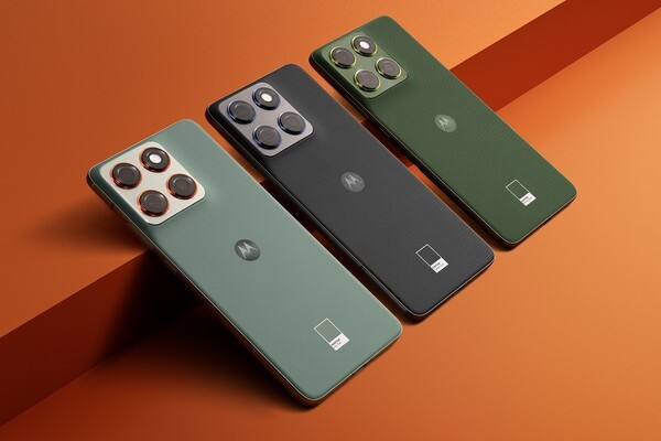 The Motorola Edge 70 in Pantone Lily Pad, Pantone Gadget Grey, and Pantone Bronze Green. (Image source: Motorola)
