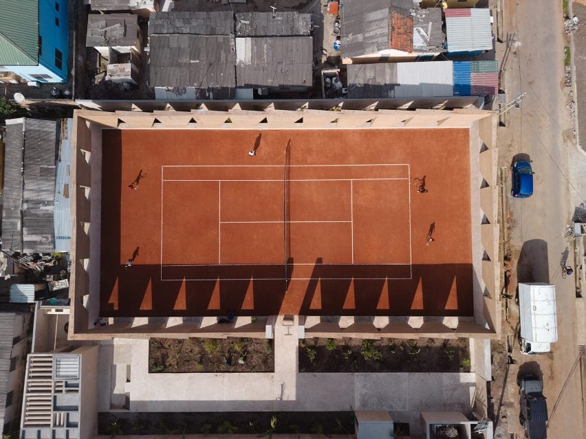 Aerial view of the Backyard Community Club in Accra