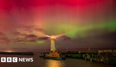 Aurora borealis shine across Northern Ireland