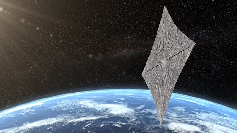 An artist's image of the The Planetary Society's LightSail 2 spacecraft.