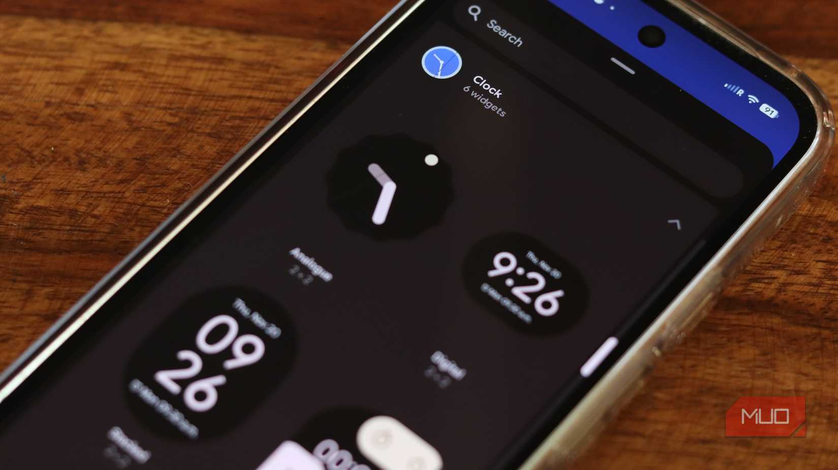 Google Clock widget on Android.