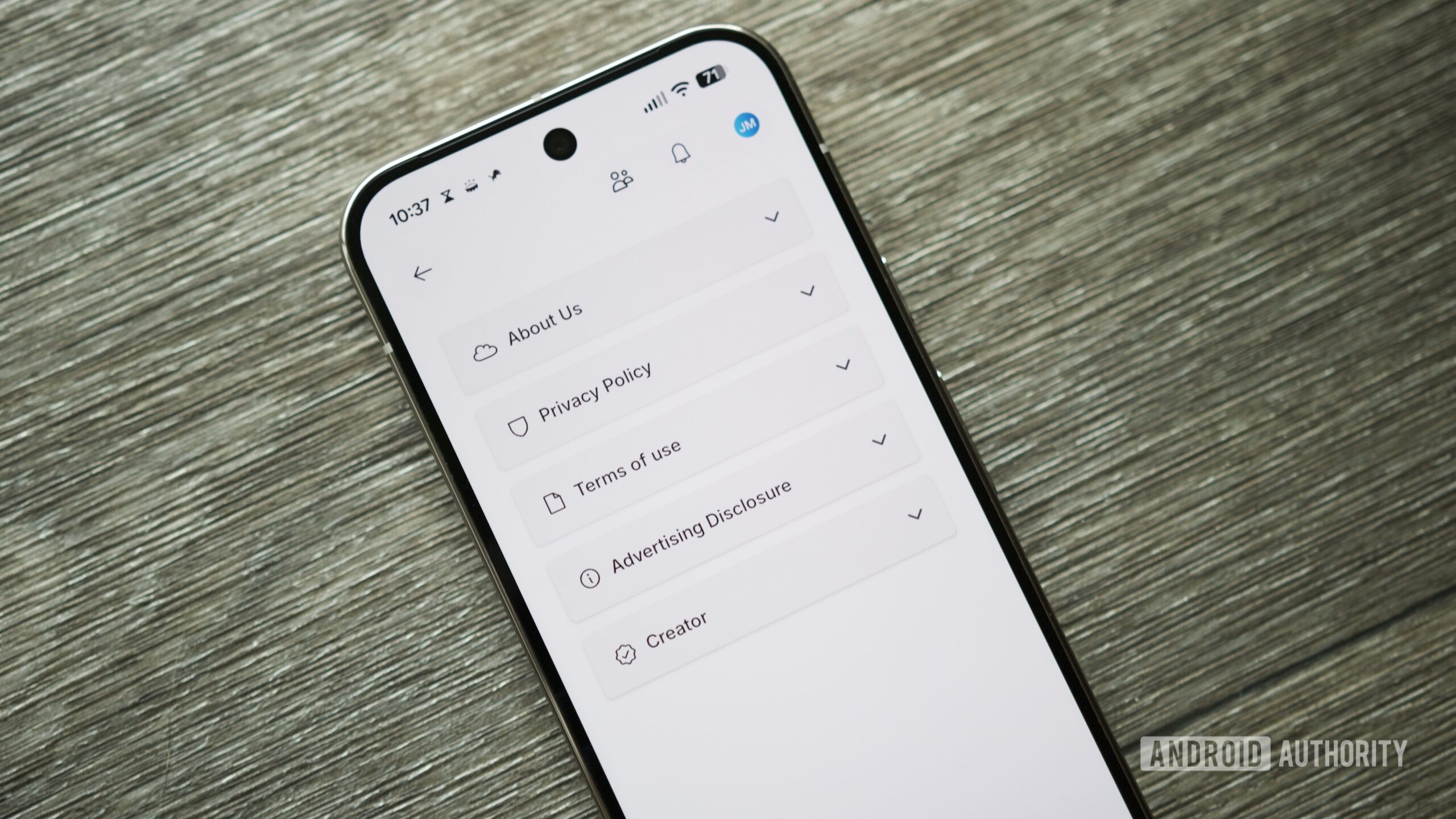About page in the GoWish app.