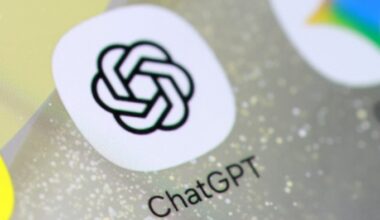 The ChatGPT app icon displayed on a smartphone screen, showing the app’s logo and name.