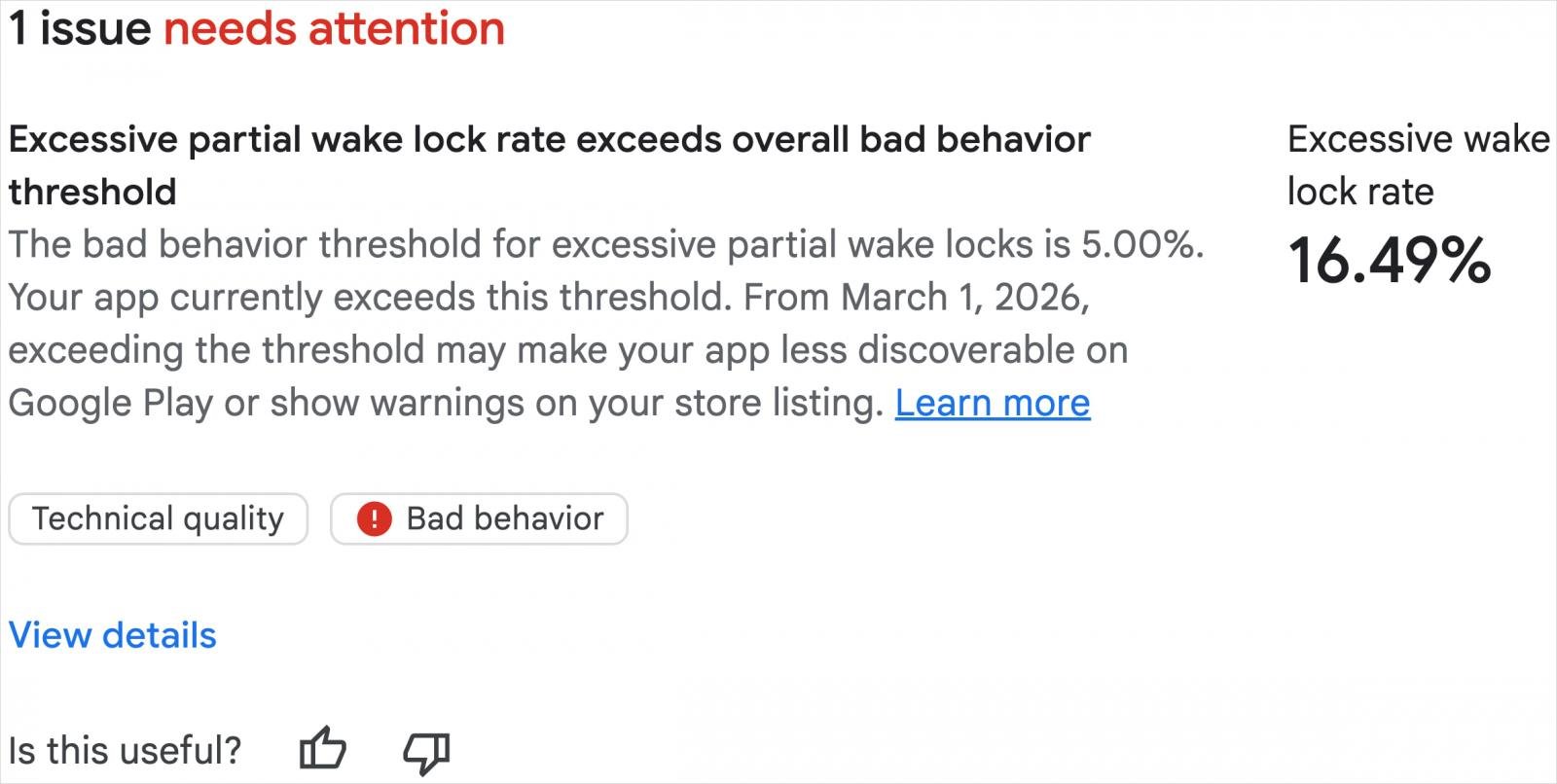 Warning to developers of apps with excessive CPU/battery use