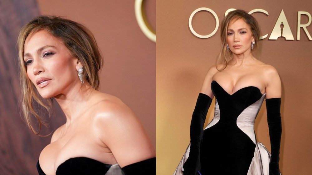 Jennifer Lopez wears Tamara Ralph fall 2025 couture collection and Chopard jewelry at The 16th Governors Awards on Nov. 16, 2025 in Los Angeles.