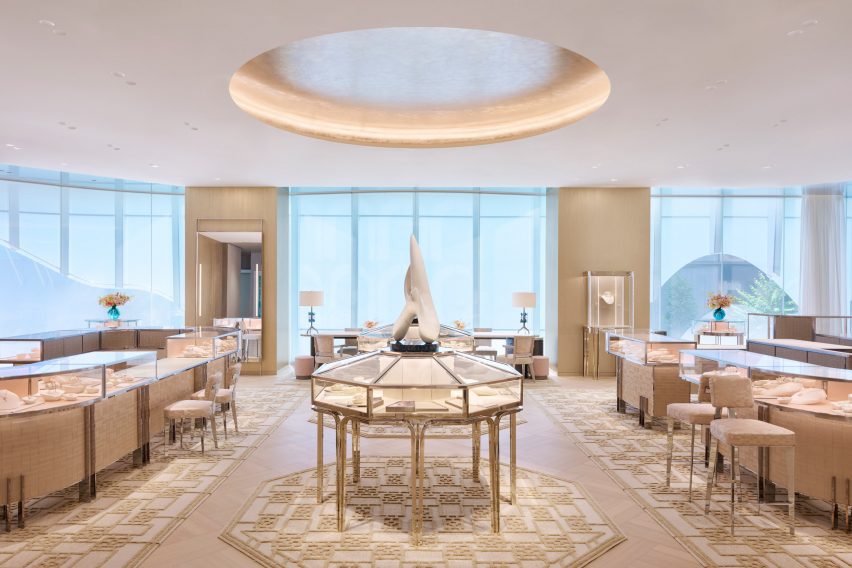 Interior view of Tiffany & Co store by Jun Aoki