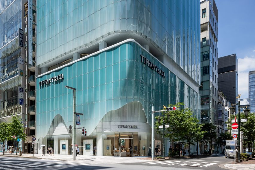 Glass-clad exterior of retail store by Jun Aoki