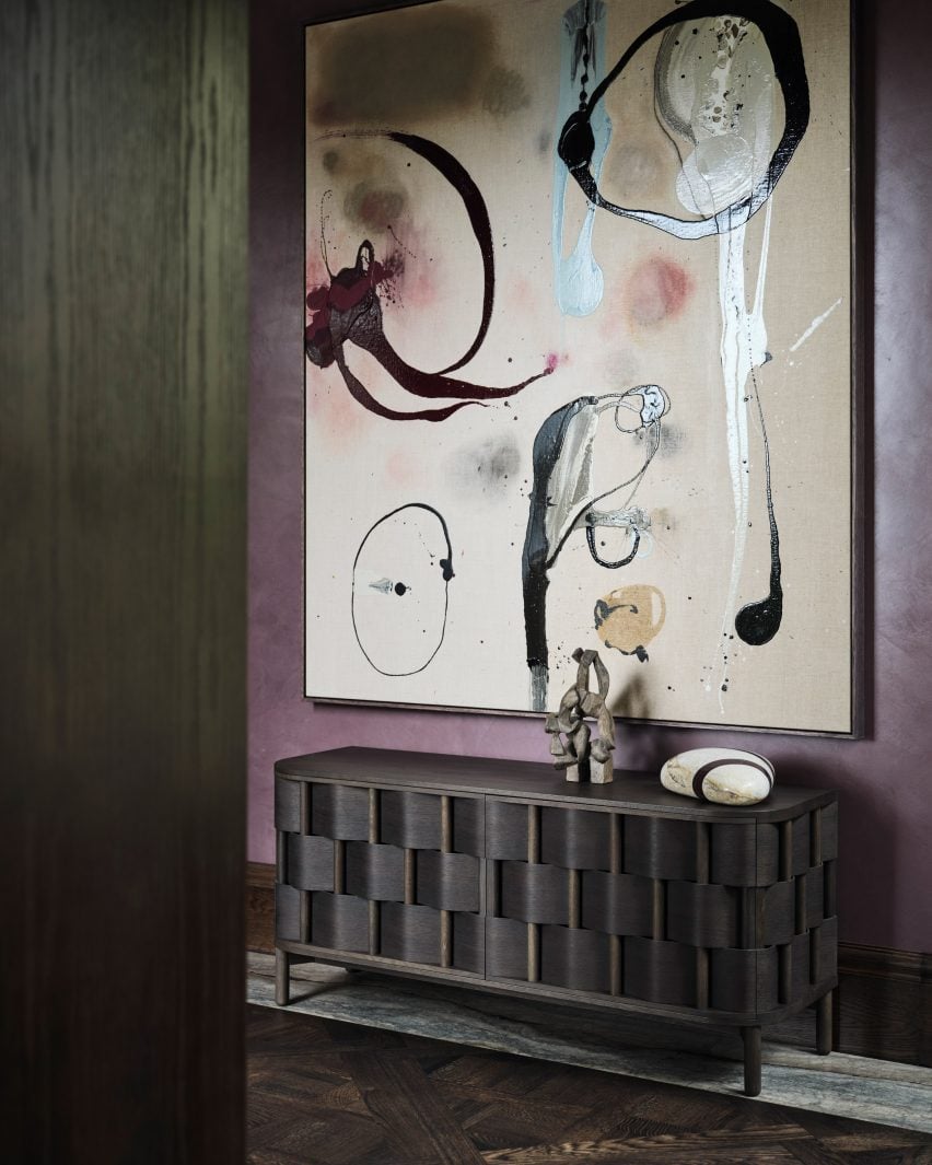 Credenza in entryway of Kilmory House by Jillian Dinkel