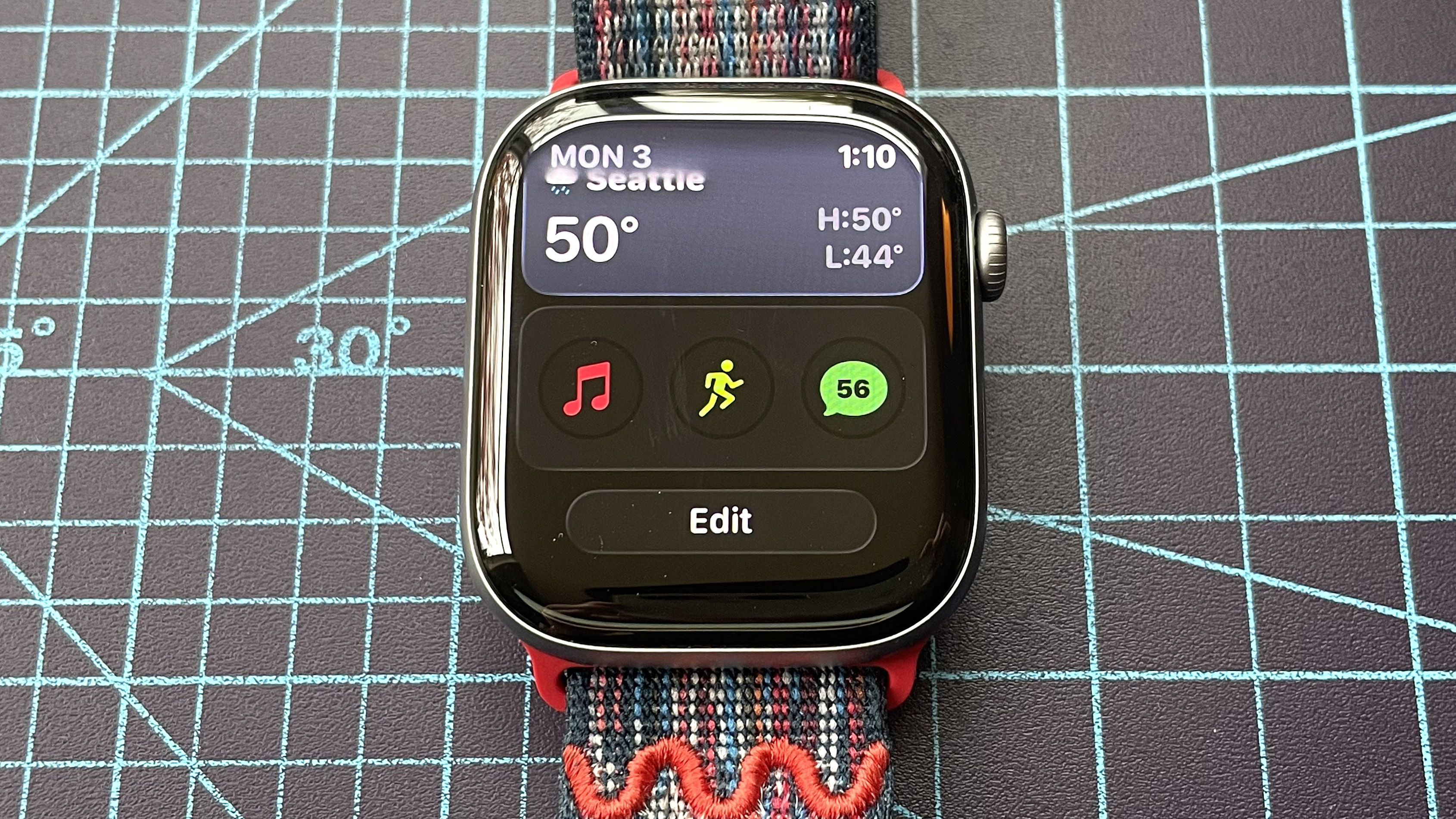 Detail shot of an Apple Watch Series 11 showing the steps to set up and send a Check In safety notification in watchOS 26