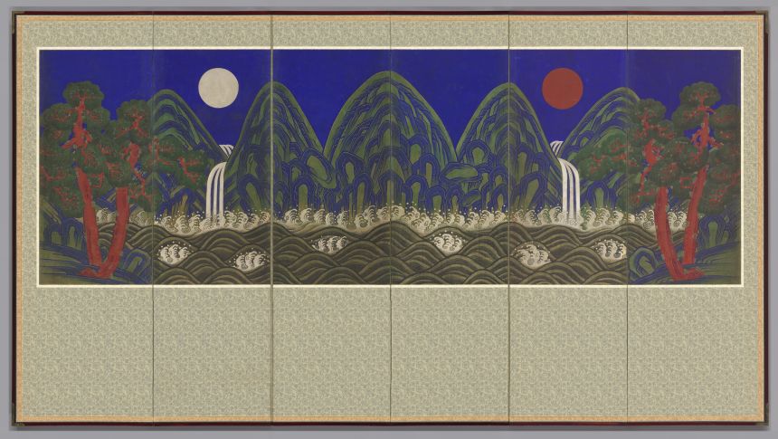 The six-panel folding screen 