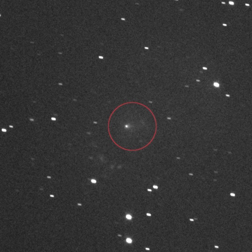 The Lucy spacecraft captured a faint halo of gas and dust around the comet on September 16.