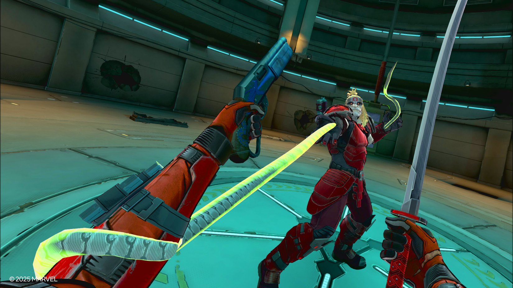 Deadpool fights Omega Red in Marvel's Deadpool VR.