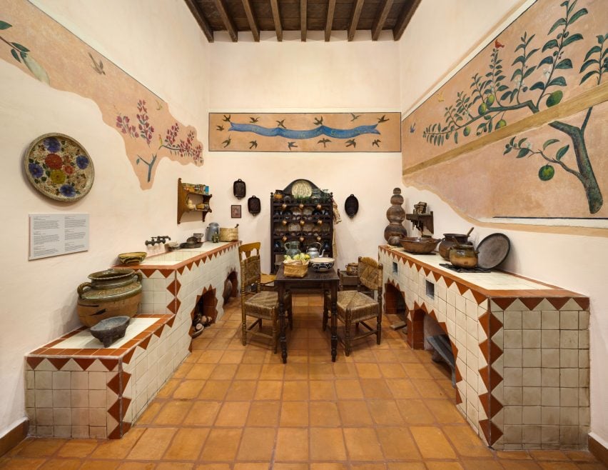 Kitchen inside Frida Kahlo's former home Casa Roja