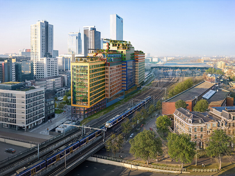 MVRDV to build vibrant office district in rotterdam with donald judd-inspired facades