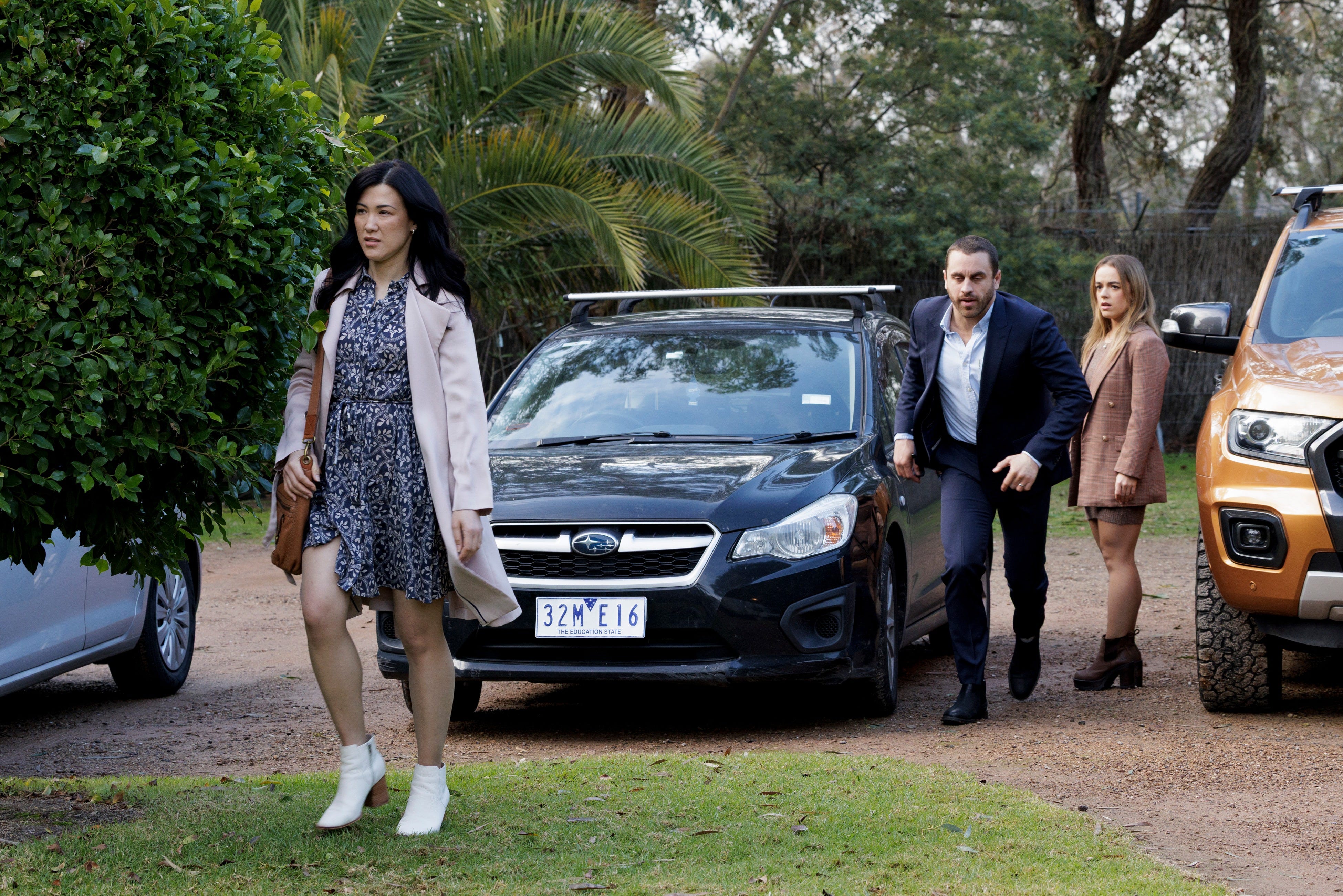 wendy rodwell, andrew rodwell and holly hoyland in neighbours