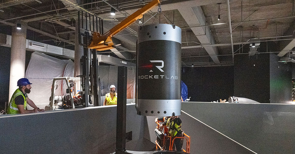 Rocket Lab Electron among first artifacts installed in CA Science Center space gallery
