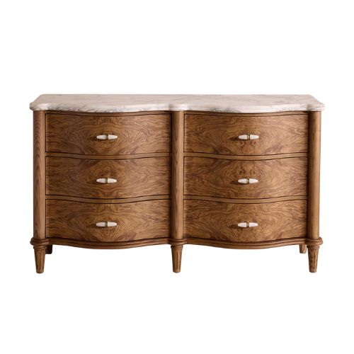 Soho Home, Valerie Six Drawer Dresser, Arabescato Corchia Marble