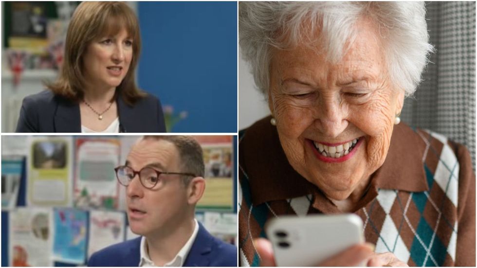 Older woman, Rachel Reeves and Martin Lewis