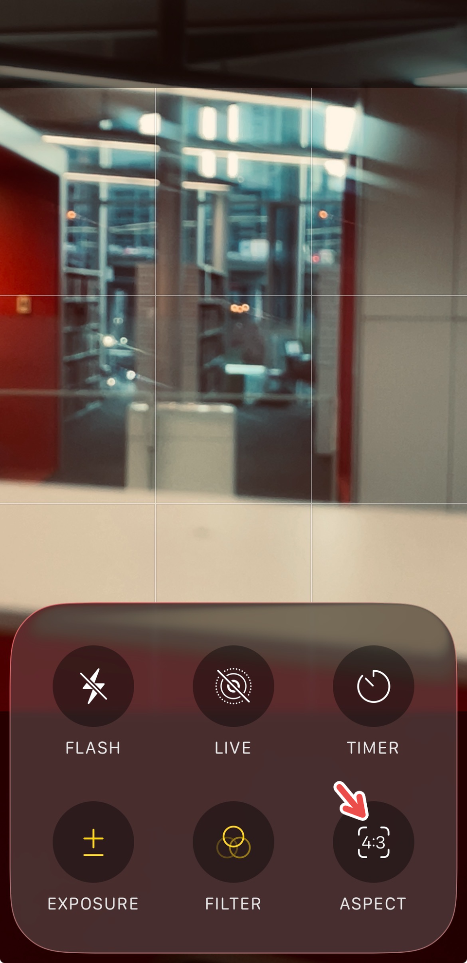 Aspect option to adjust the aspect ration in iPhone's Camera.