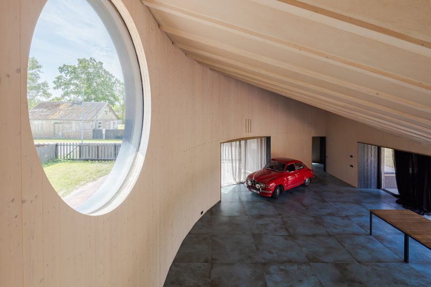Living space interior at The Pāvilosta House