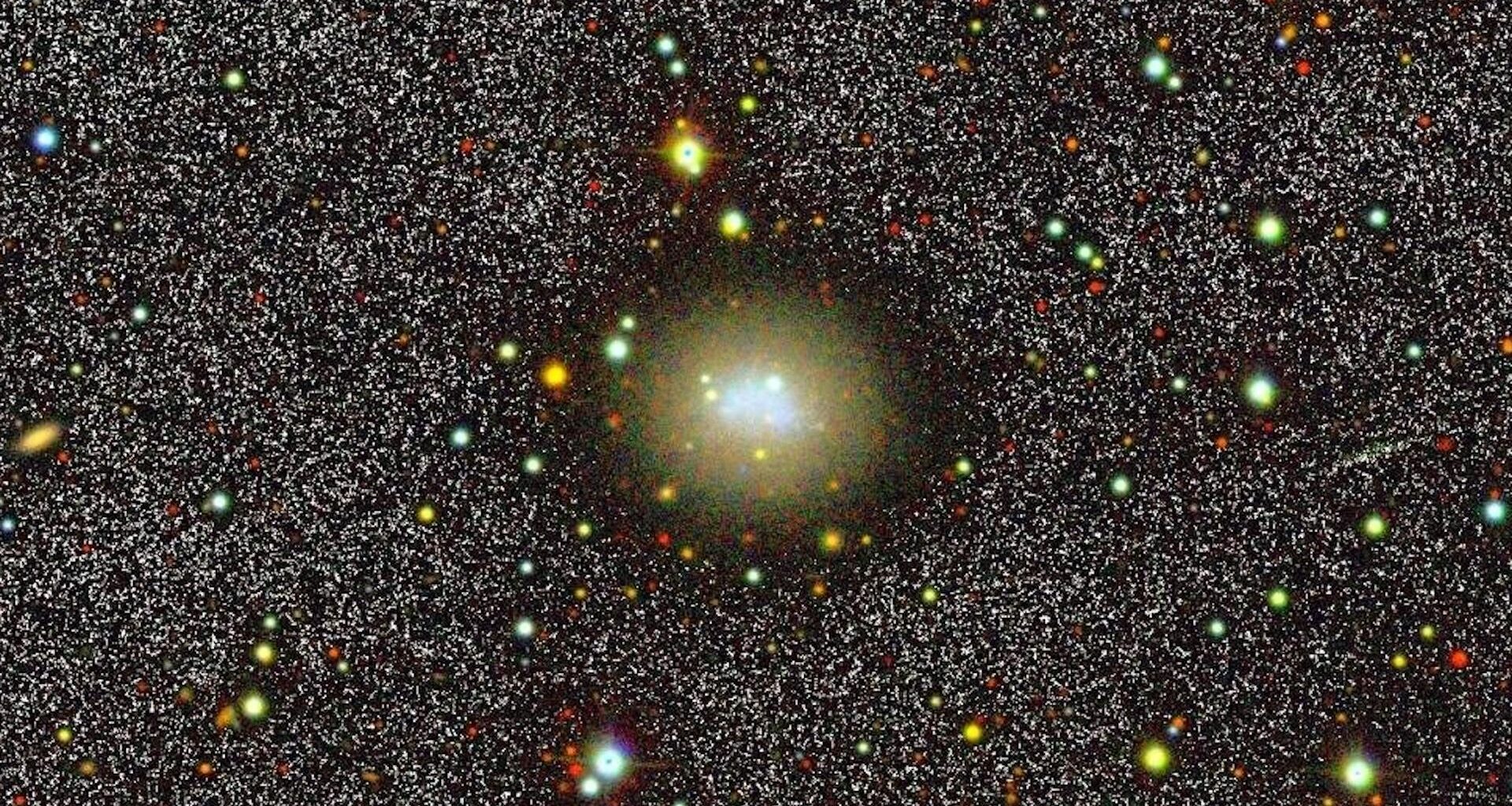 a noisy image of a distant galaxy