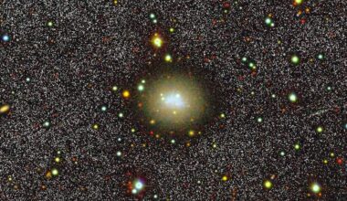 a noisy image of a distant galaxy