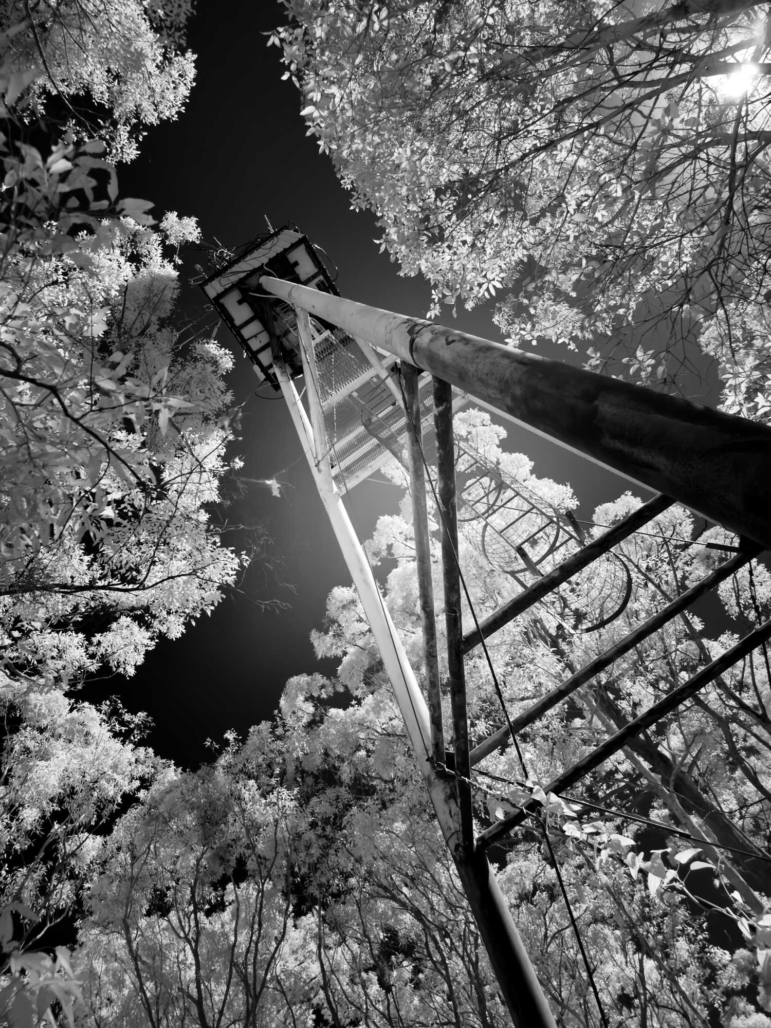 Radio tower infrared shot on iPhone 17 Pro.