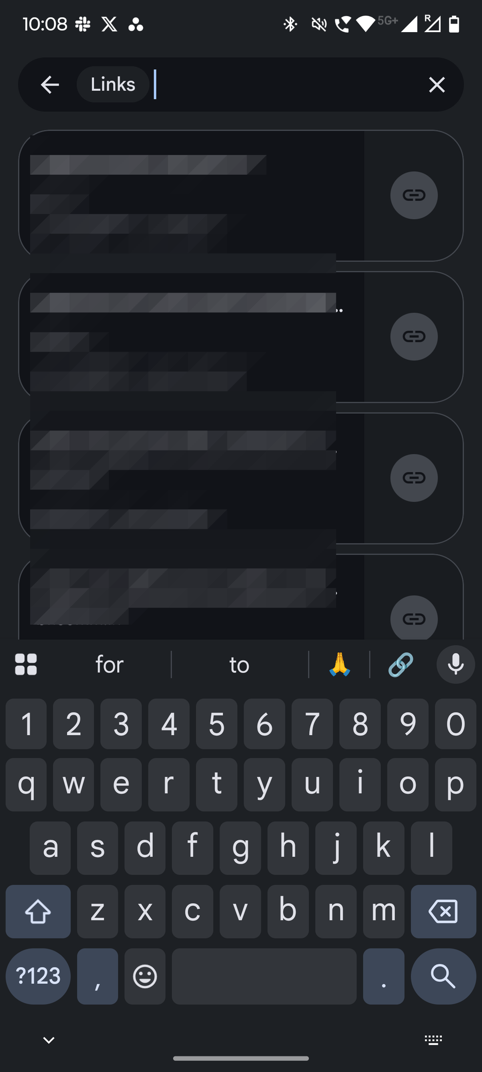 Screenshot showing links in the Google Messages app