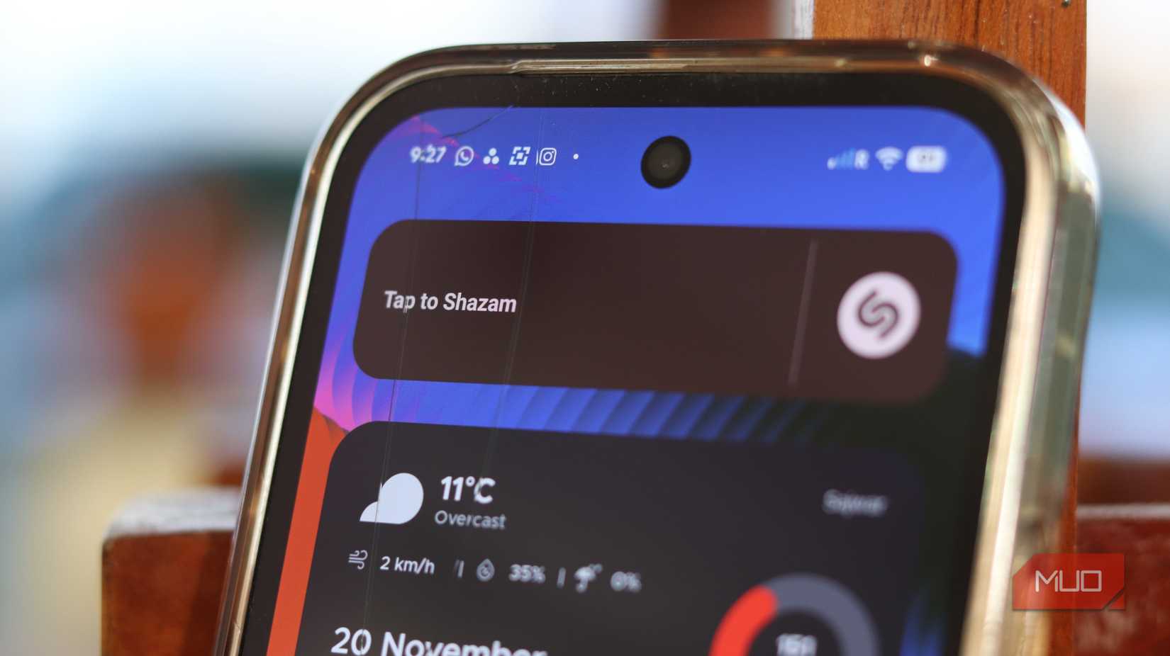 Shazam widget on Android home screen.