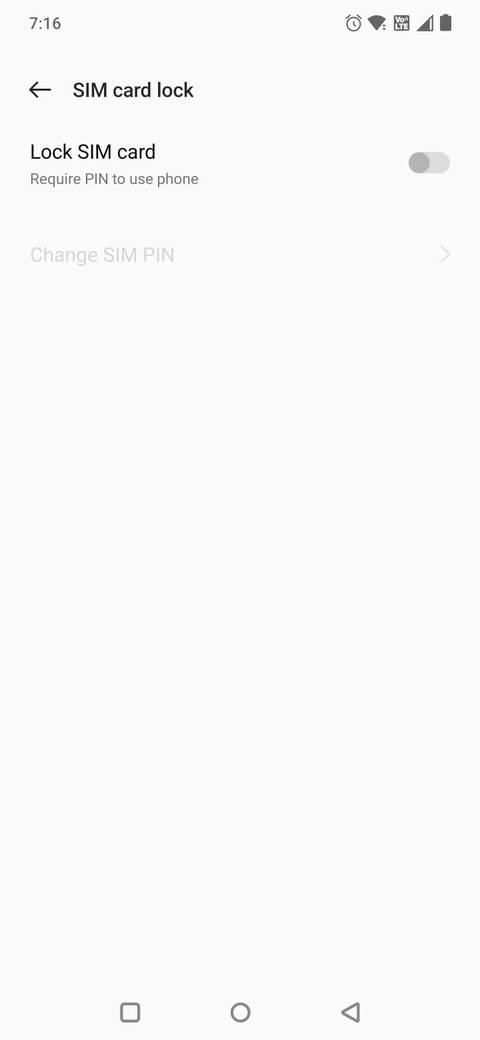 Screenshot showing the SIM lock feature in Android