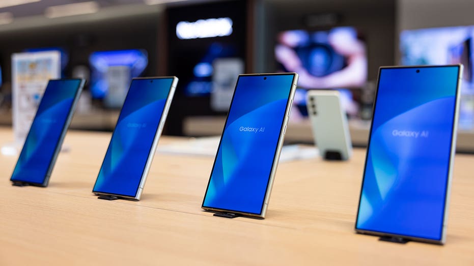 Smartphones at a store