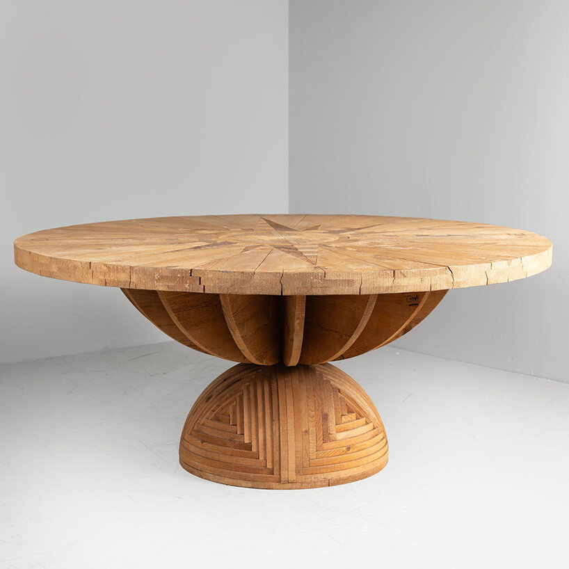 Tavolo Rosa dei Venti (Compass Rose Table) Mario Ceroli per Poltronova, Italia, 1972